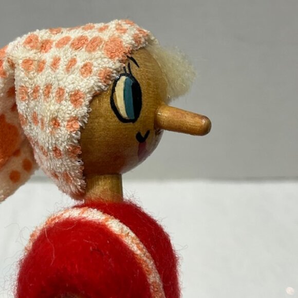 VTG Handcrafted Traditional Wooden Jointed Peg Pinocchio Toy Doll 7.5” Tall - Picture 14 of 16